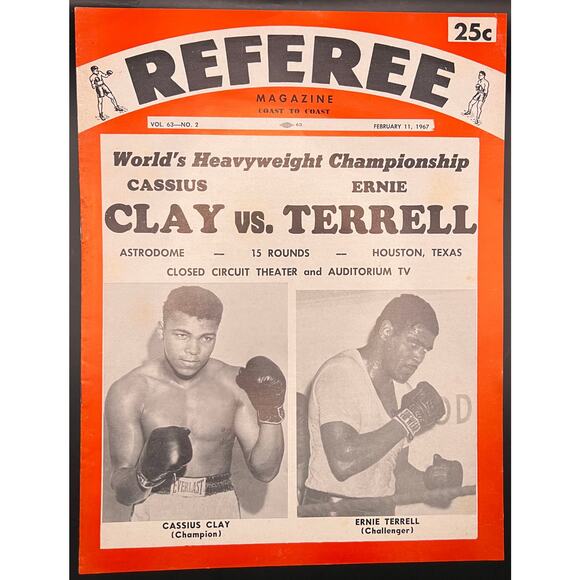 1967 Referee Cassius Clay Magazine Ernie Terrell Muhammad Ali Boxing Greatest - Picture 1 of 6